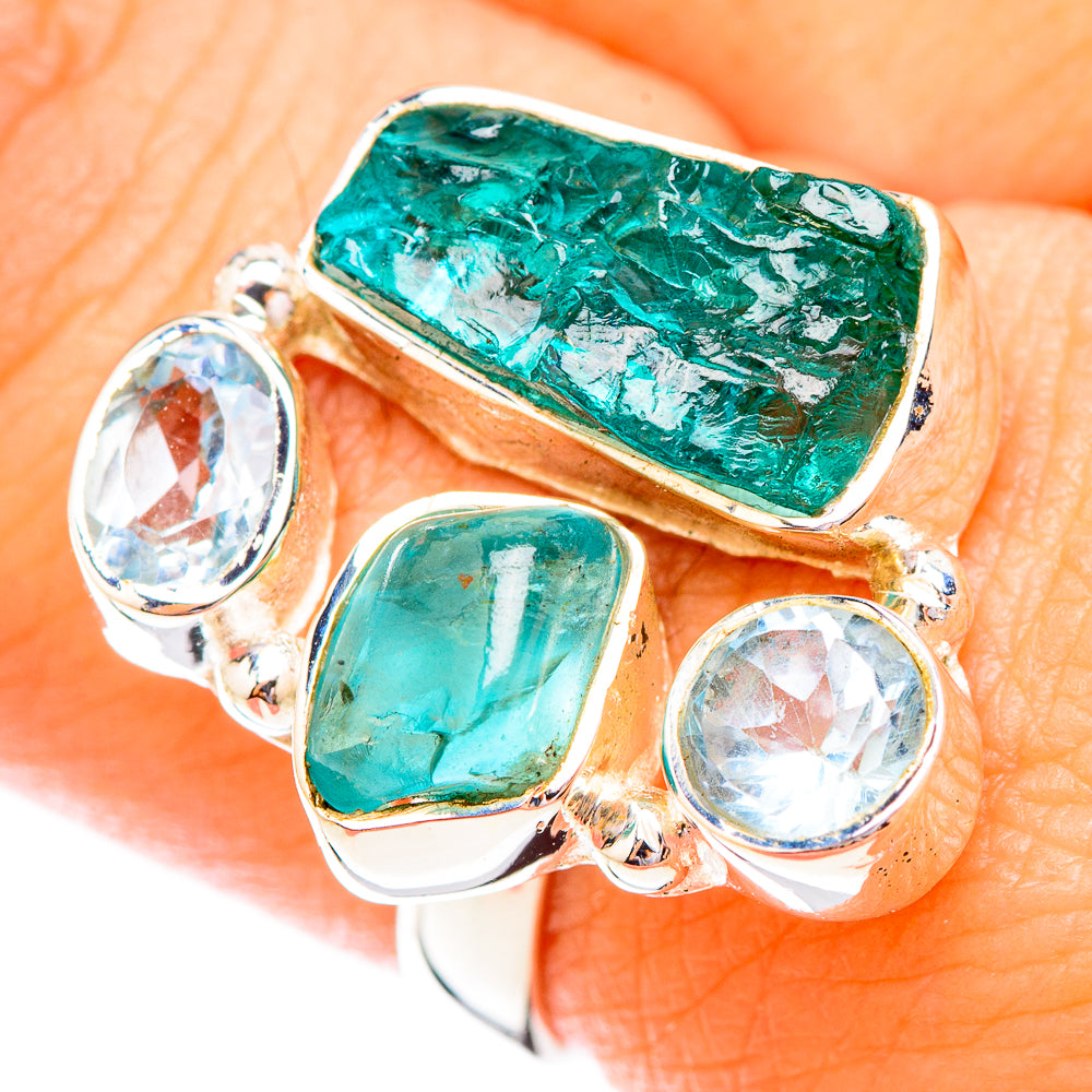 Apatite, Blue Topaz Rings handcrafted by Anasilvercos - RING119273