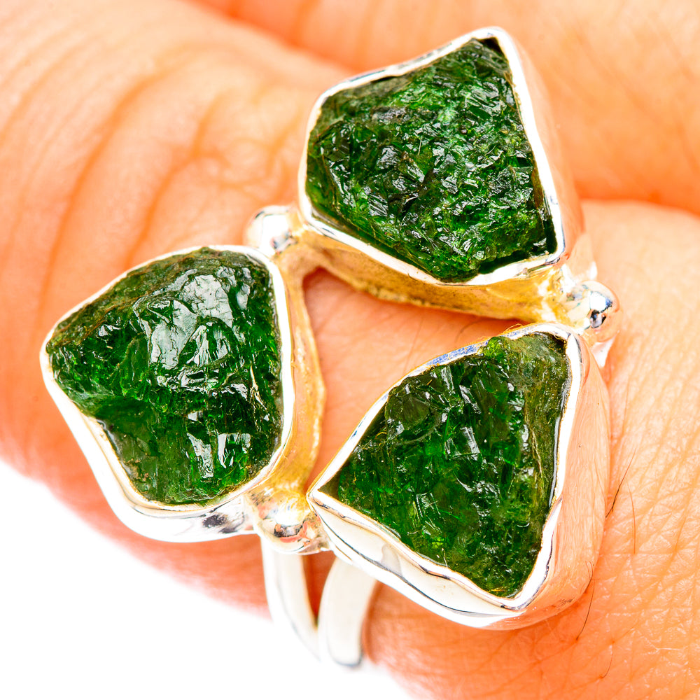 Chrome Diopside Rings handcrafted by Anasilvercos - RING119278