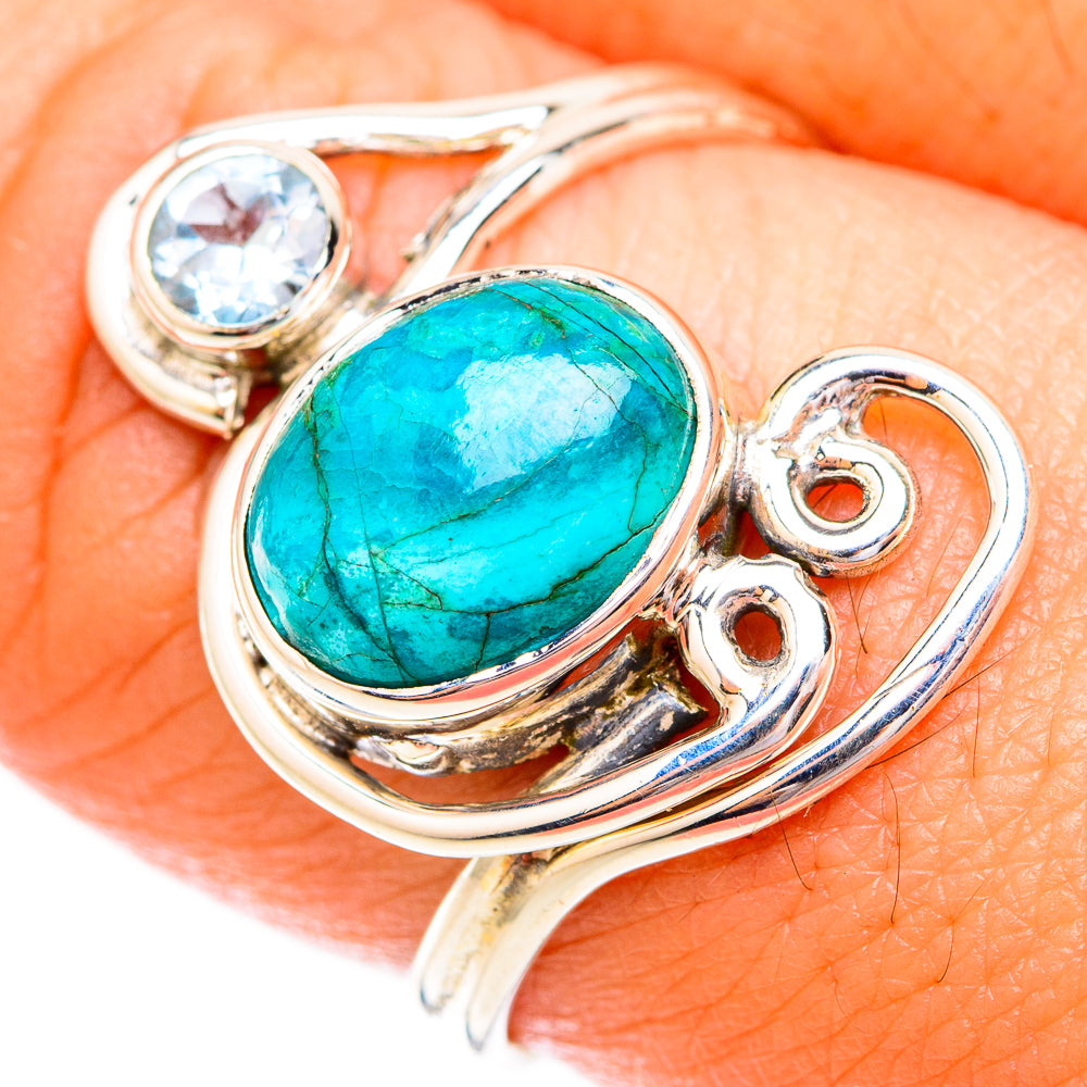 Apatite, Blue Topaz Rings handcrafted by Anasilvercos - RING119295