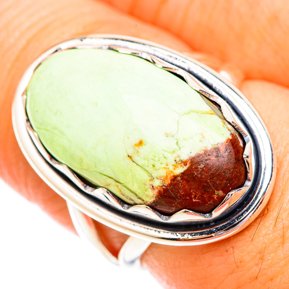 Lemon Chrysoprase Rings handcrafted by Anasilvercos - RING119303