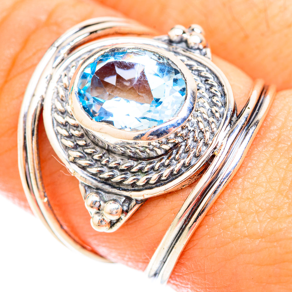 Blue Topaz Rings handcrafted by Anasilvercos - RING119323