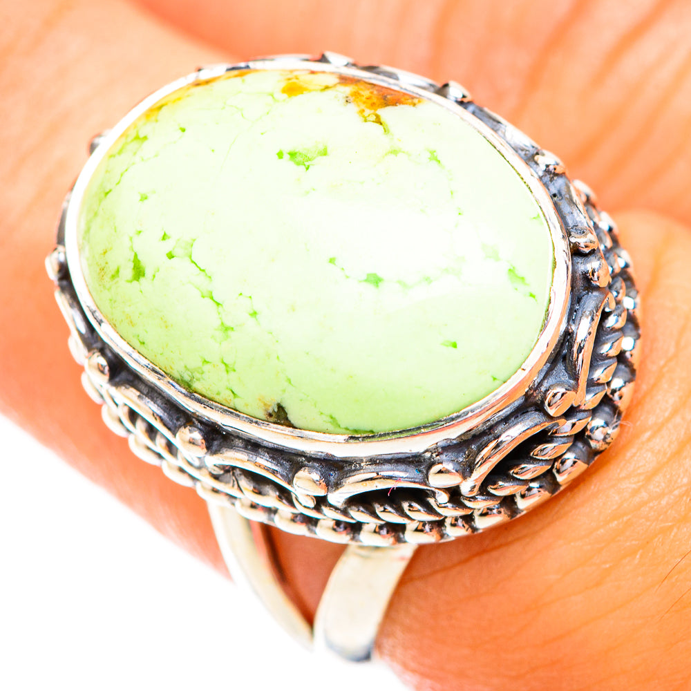 Lemon Chrysoprase Rings handcrafted by Anasilvercos - RING119326