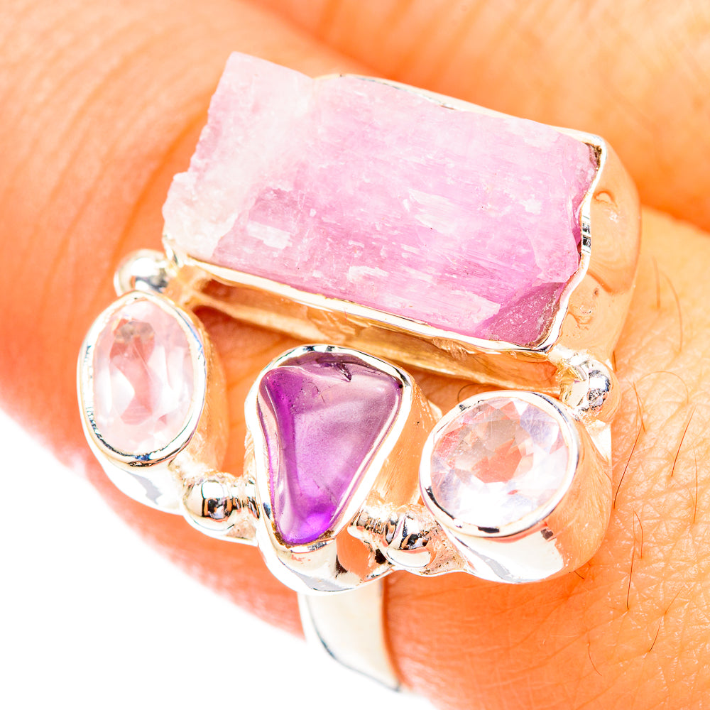 Kunzite, Amethyst, Rose Quartz Rings handcrafted by Anasilvercos - RING119332