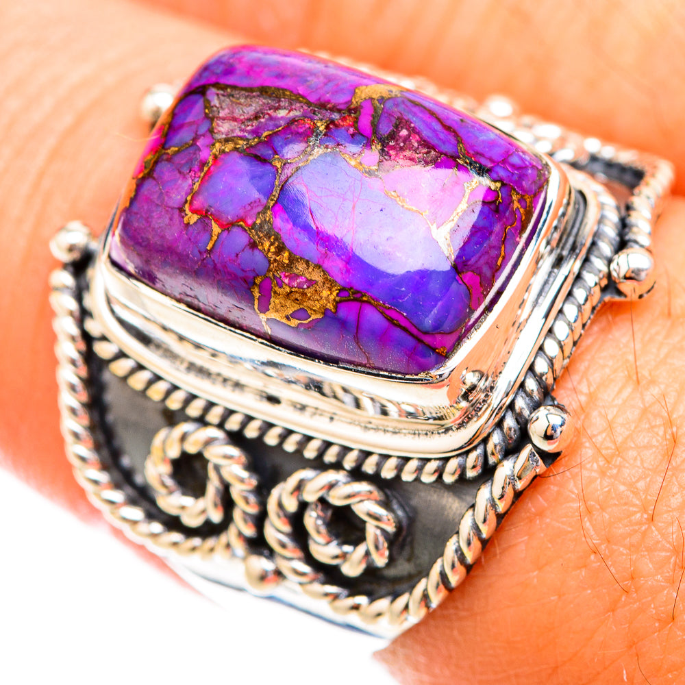 Purple Copper Composite Turquoise Rings handcrafted by Anasilvercos - RING119335