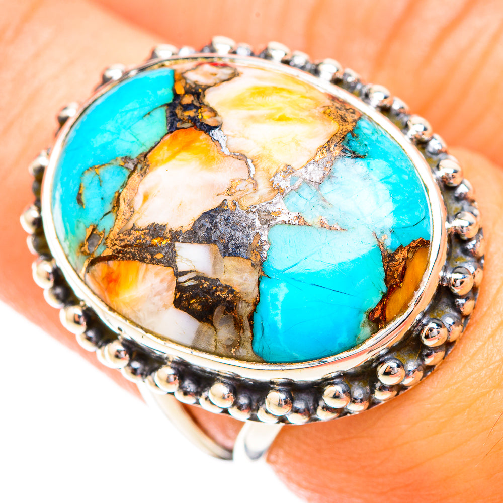 Spiny Oyster Turquoise Rings handcrafted by Anasilvercos - RING119342