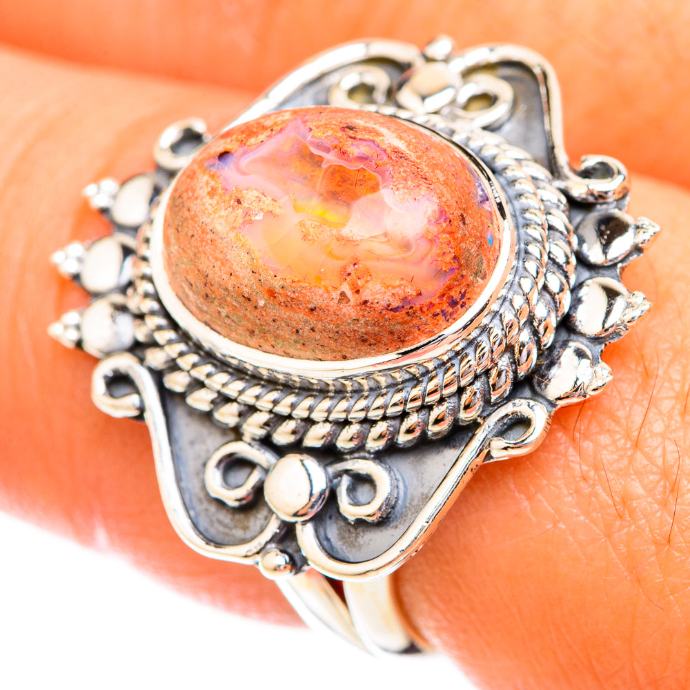 Mexican Fire Opal Rings handcrafted by Anasilvercos - RING119343