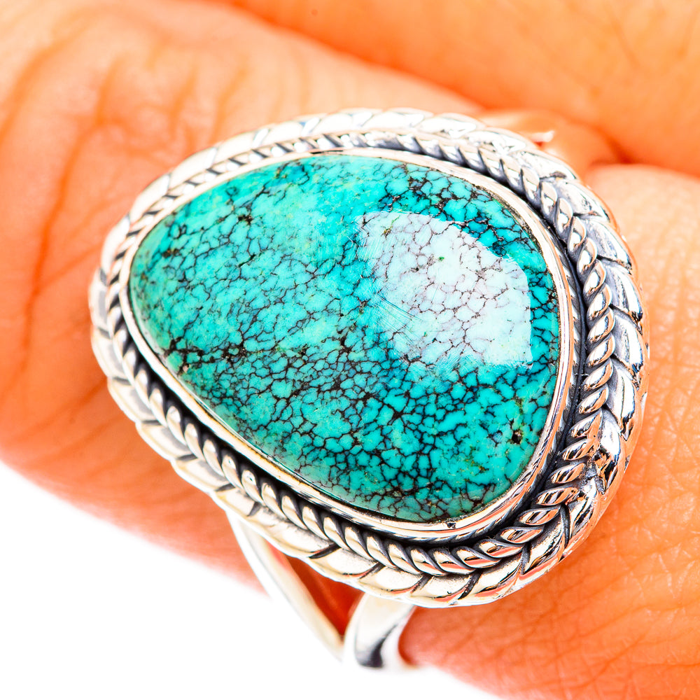 Tibetan Turquoise Rings handcrafted by Anasilvercos - RING119352