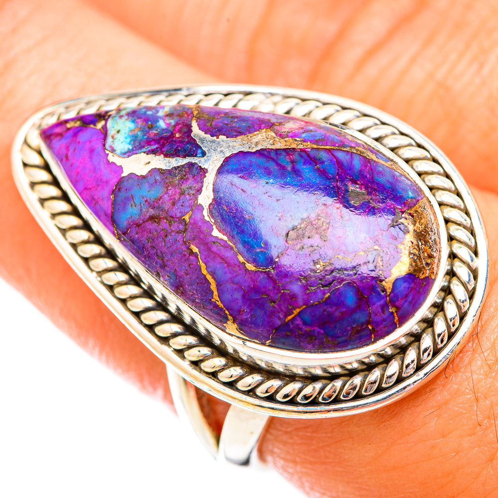 Purple Copper Composite Turquoise Rings handcrafted by Anasilvercos - RING119366