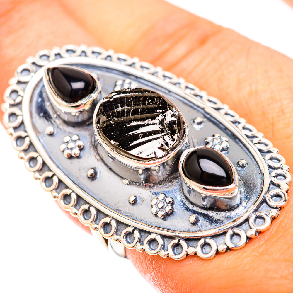 Shungite, Black Onyx Rings handcrafted by Anasilvercos - RING119368