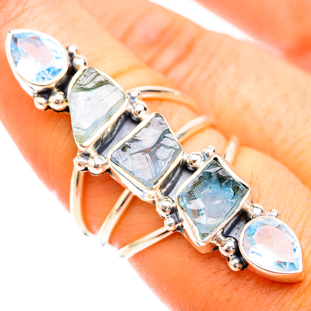 Aquamarine, Blue Topaz Rings handcrafted by Anasilvercos - RING119391