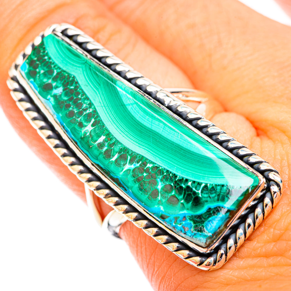 Malachite In Chrysocolla Rings handcrafted by Anasilvercos - RING119394