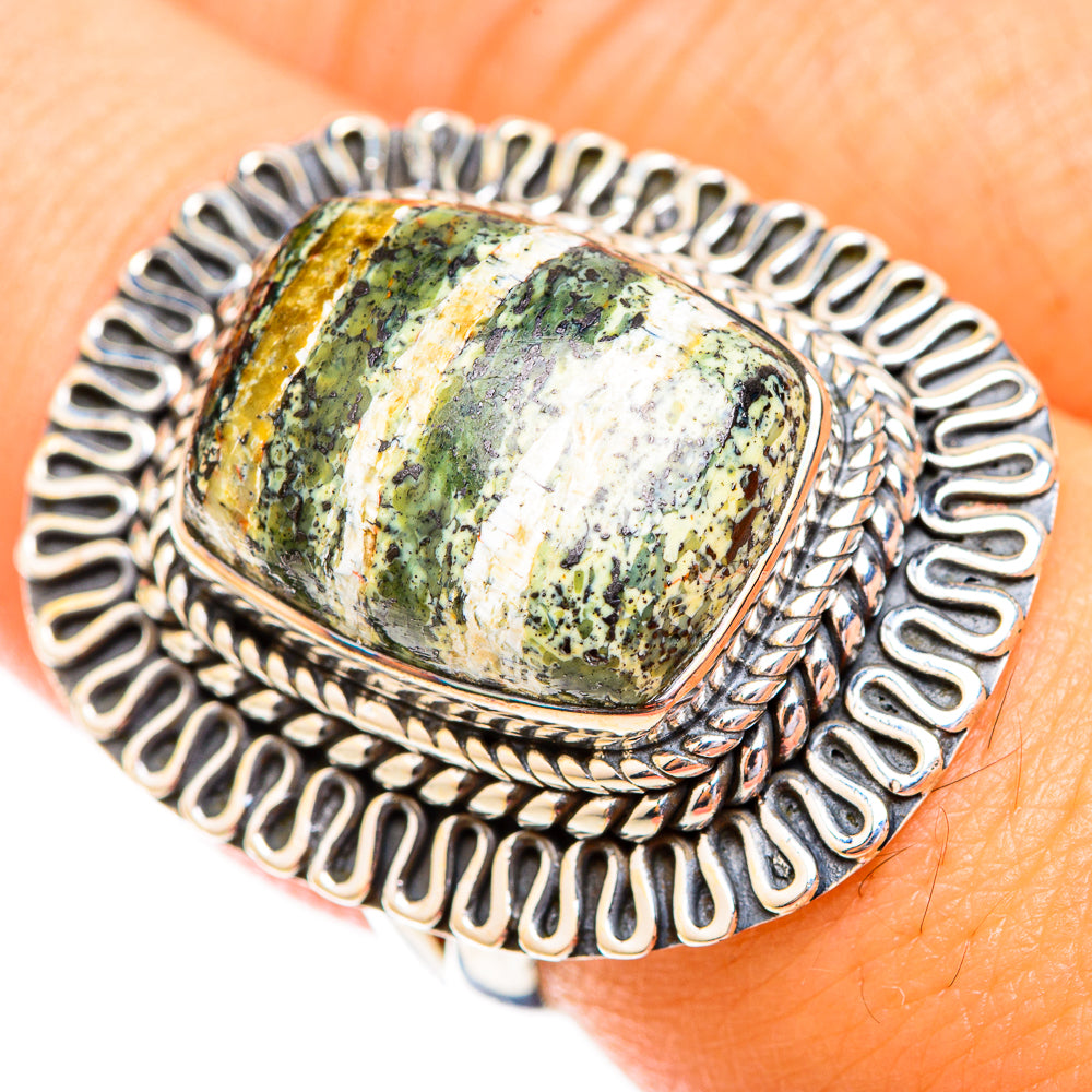 Green Swiss Opal Rings handcrafted by Anasilvercos - RING119402