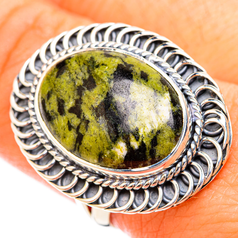 Serpentine Stone Rings handcrafted by Anasilvercos - RING119405