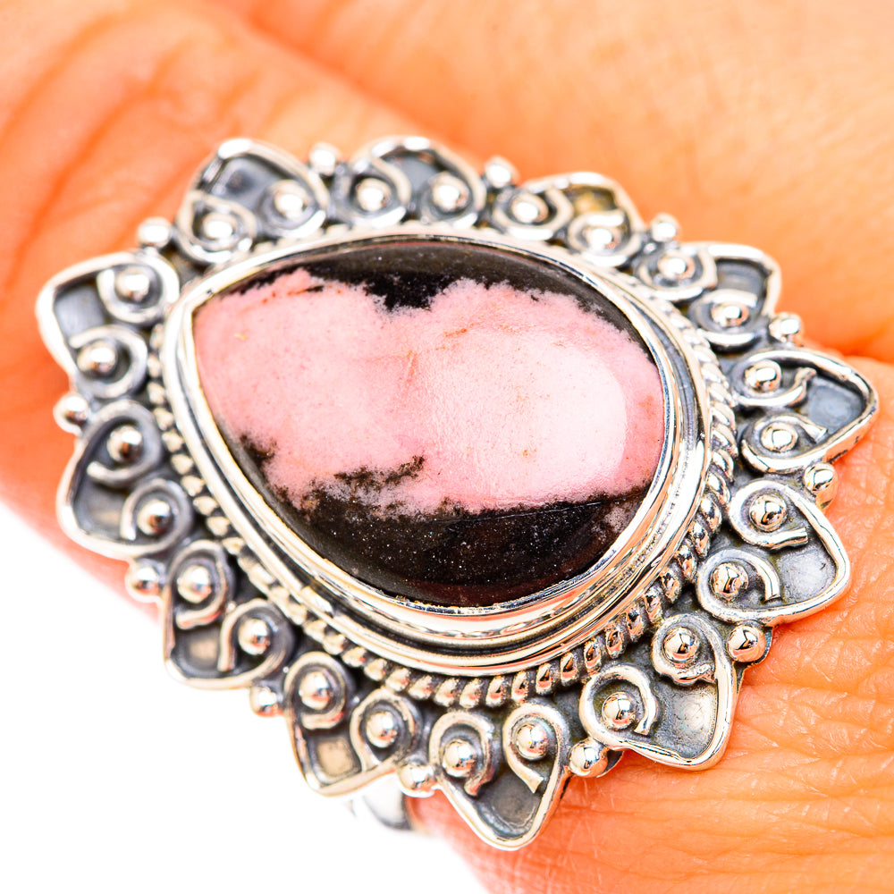 Rhodonite Rings handcrafted by Anasilvercos - RING119412