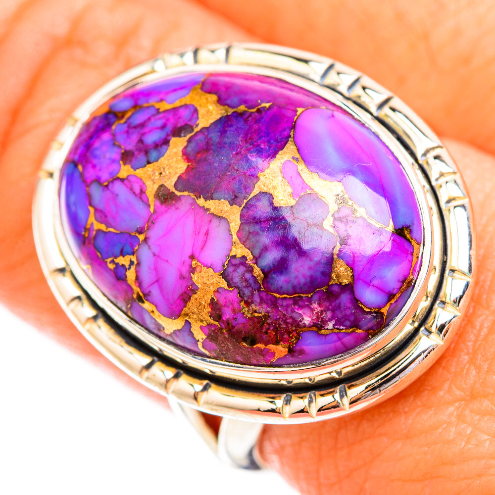Purple Copper Composite Turquoise Rings handcrafted by Anasilvercos - RING119416