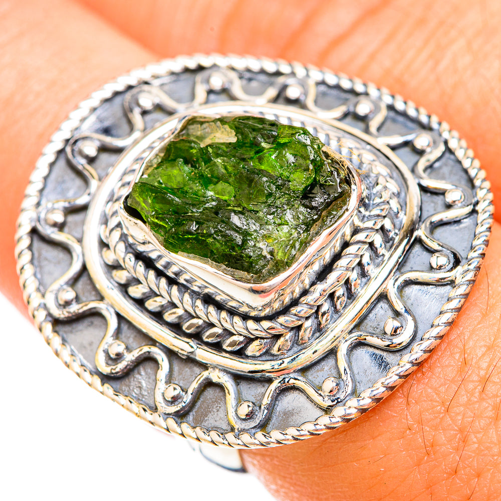 Chrome Diopside Rings handcrafted by Anasilvercos - RING119436