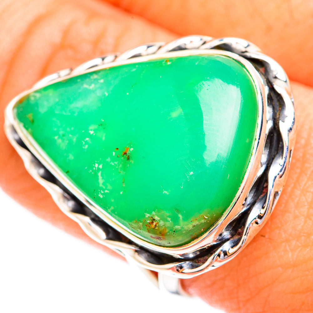 Chrysoprase Rings handcrafted by Anasilvercos - RING119442
