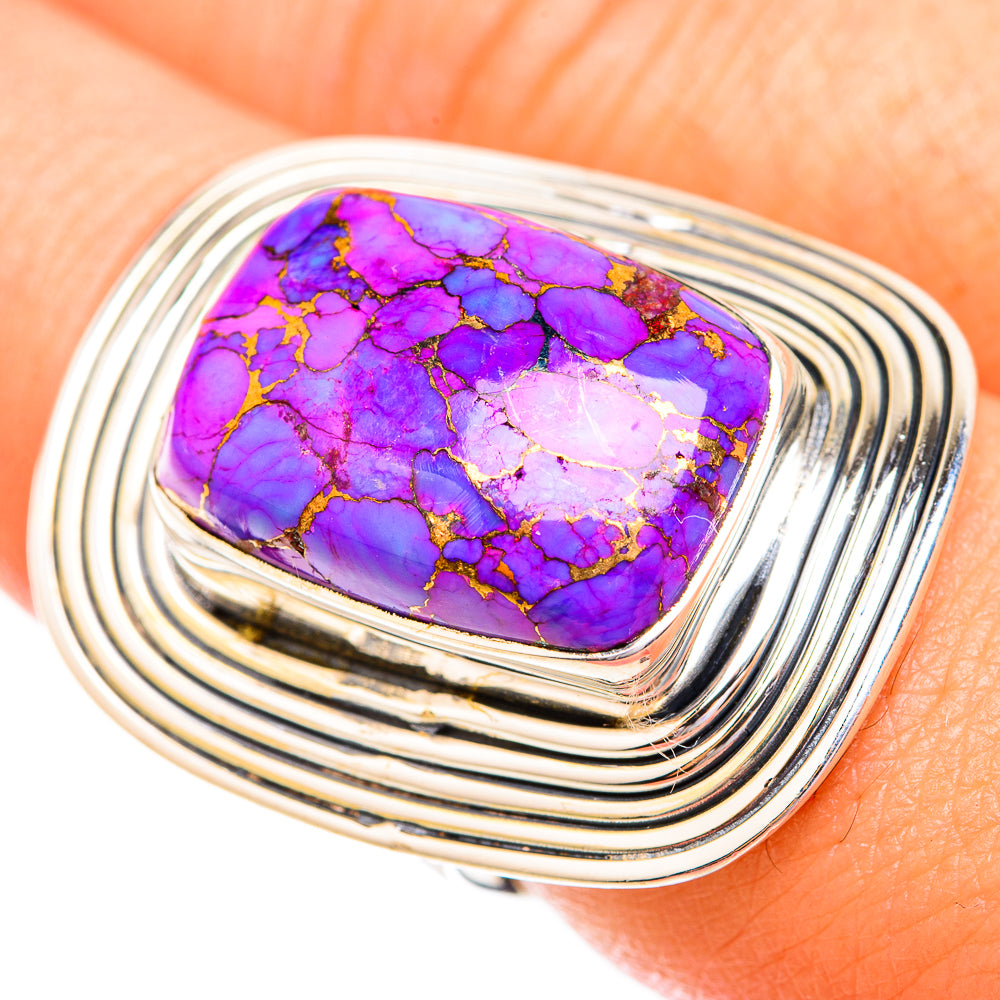 Purple Copper Composite Turquoise Rings handcrafted by Anasilvercos - RING119455