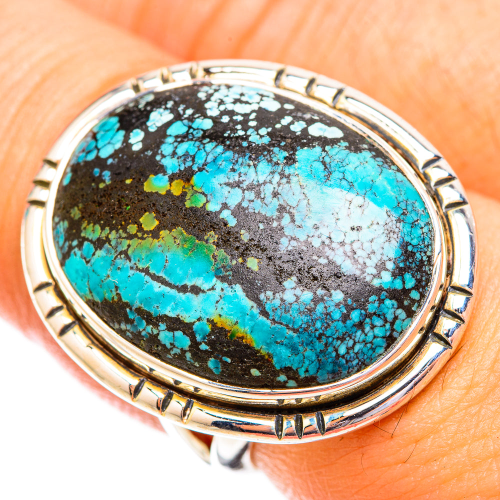 Tibetan Turquoise Rings handcrafted by Anasilvercos - RING119471