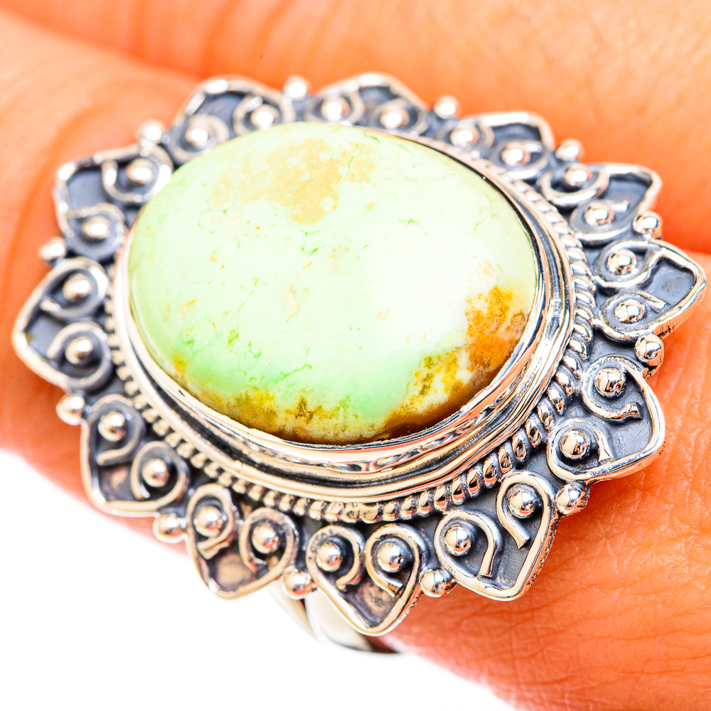 Lemon Chrysoprase Rings handcrafted by Anasilvercos - RING119474