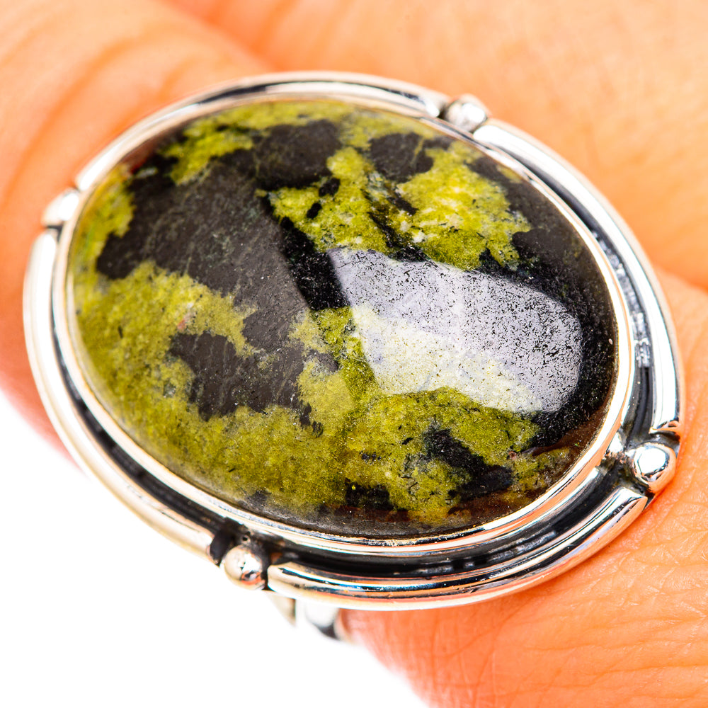 Serpentine Stone Rings handcrafted by Anasilvercos - RING119478