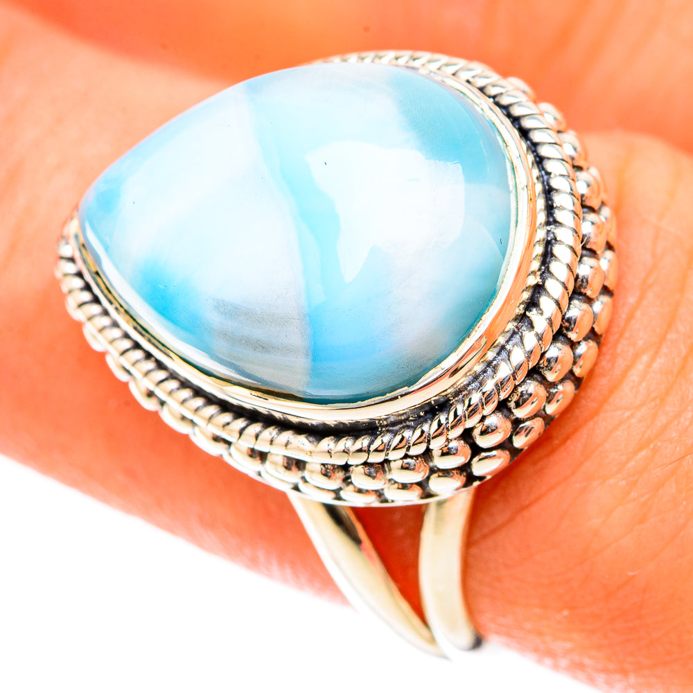 Larimar Rings handcrafted by Anasilvercos - RING119510