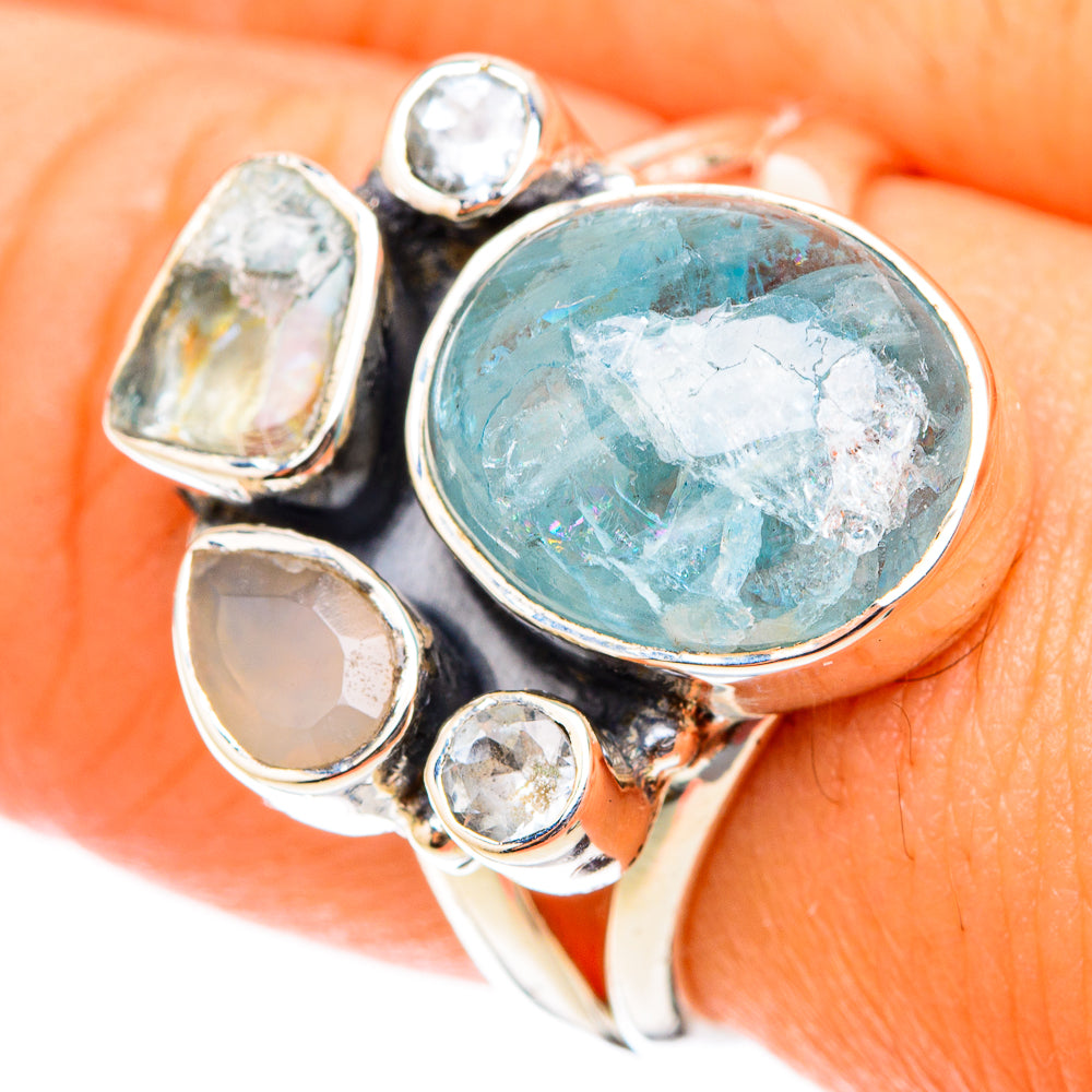 Aquamarine Rings handcrafted by Anasilvercos - RING119514