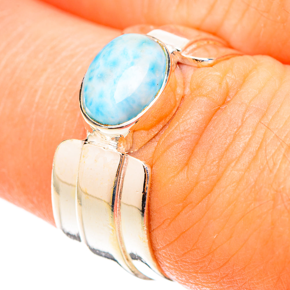 Larimar Rings handcrafted by Anasilvercos - RING119515