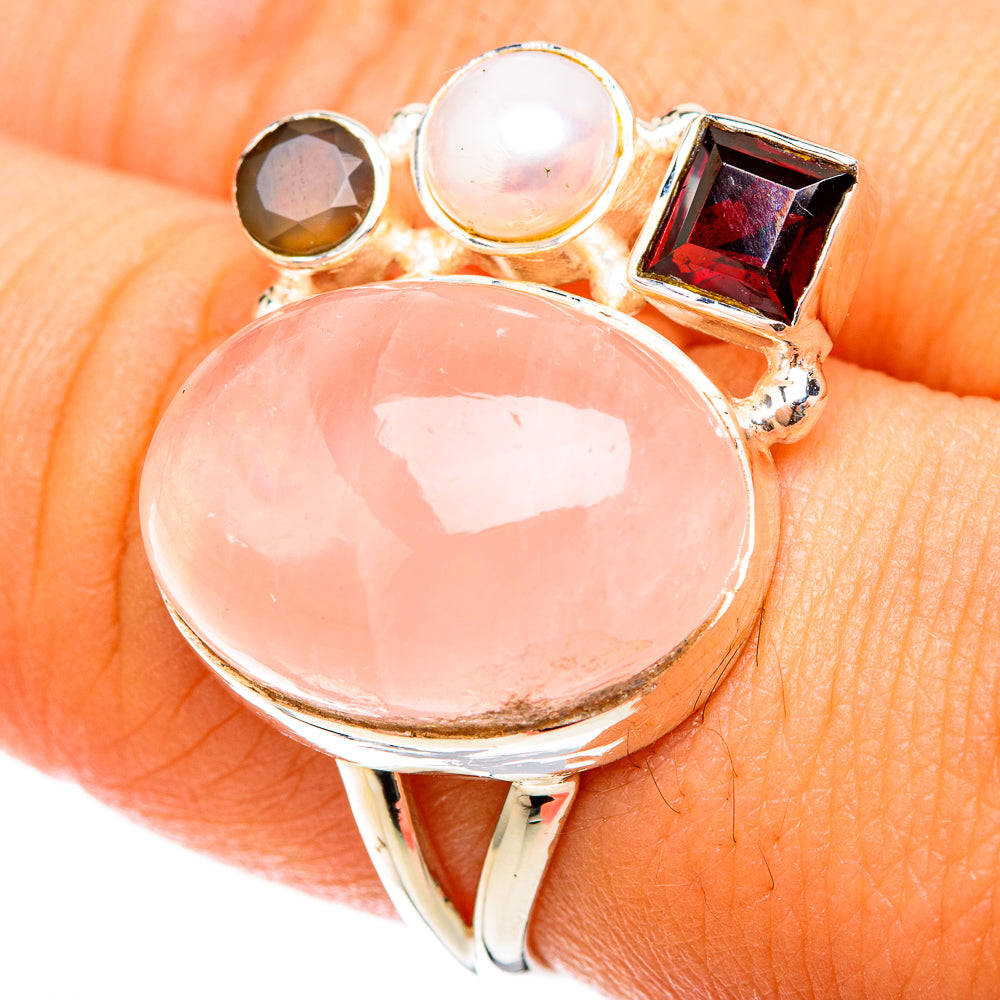 Rose Quartz Rings handcrafted by Anasilvercos - RING119526