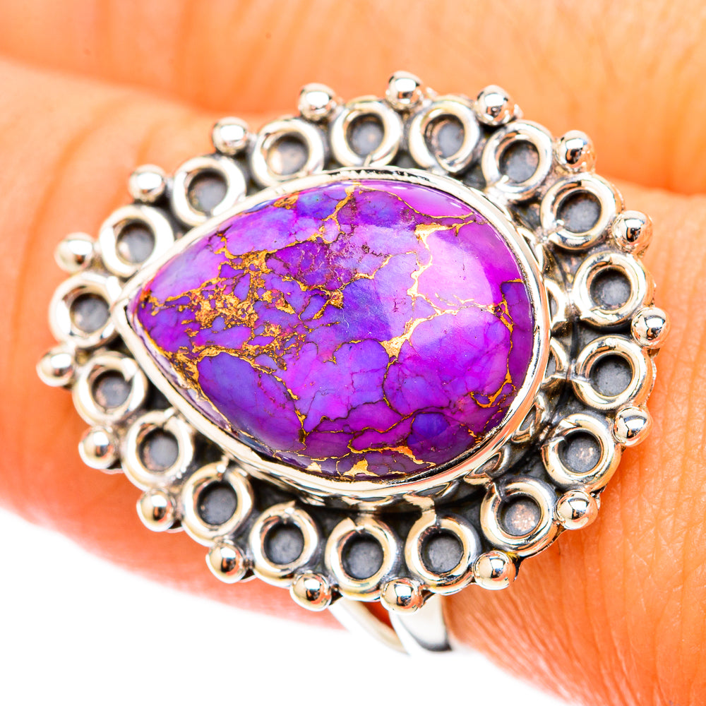 Purple Copper Composite Turquoise Rings handcrafted by Anasilvercos - RING119529