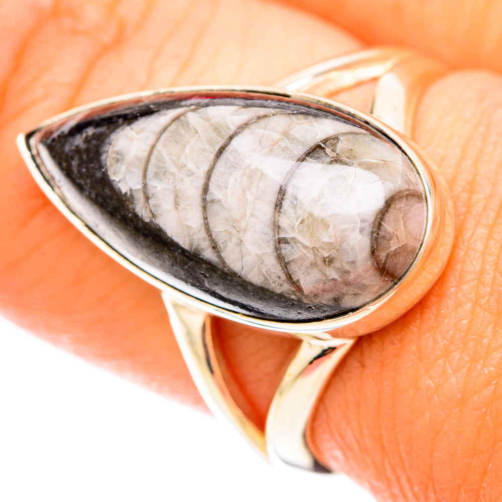 Orthoceras Fossil Rings handcrafted by Anasilvercos - RING119531