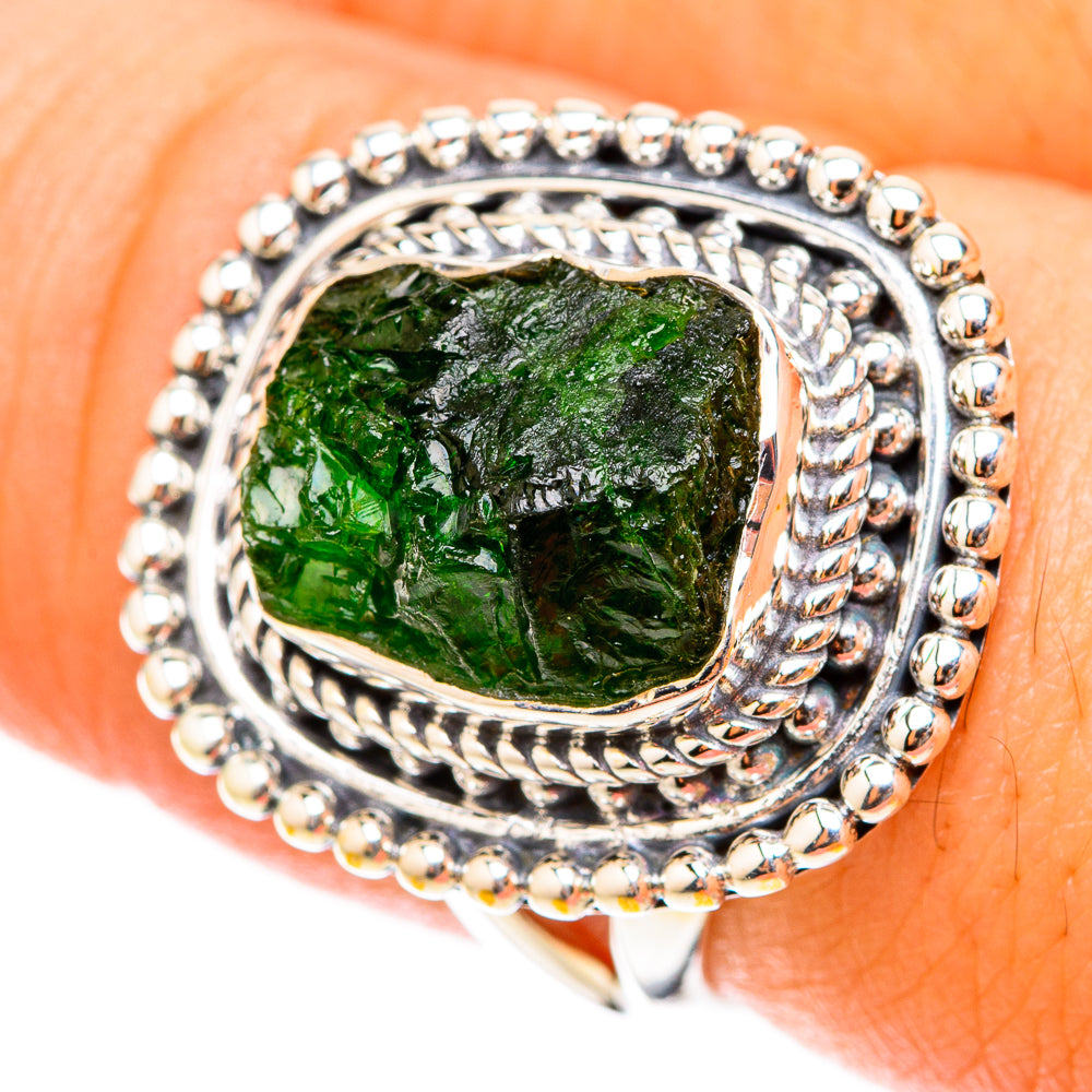 Chrome Diopside Rings handcrafted by Anasilvercos - RING119546