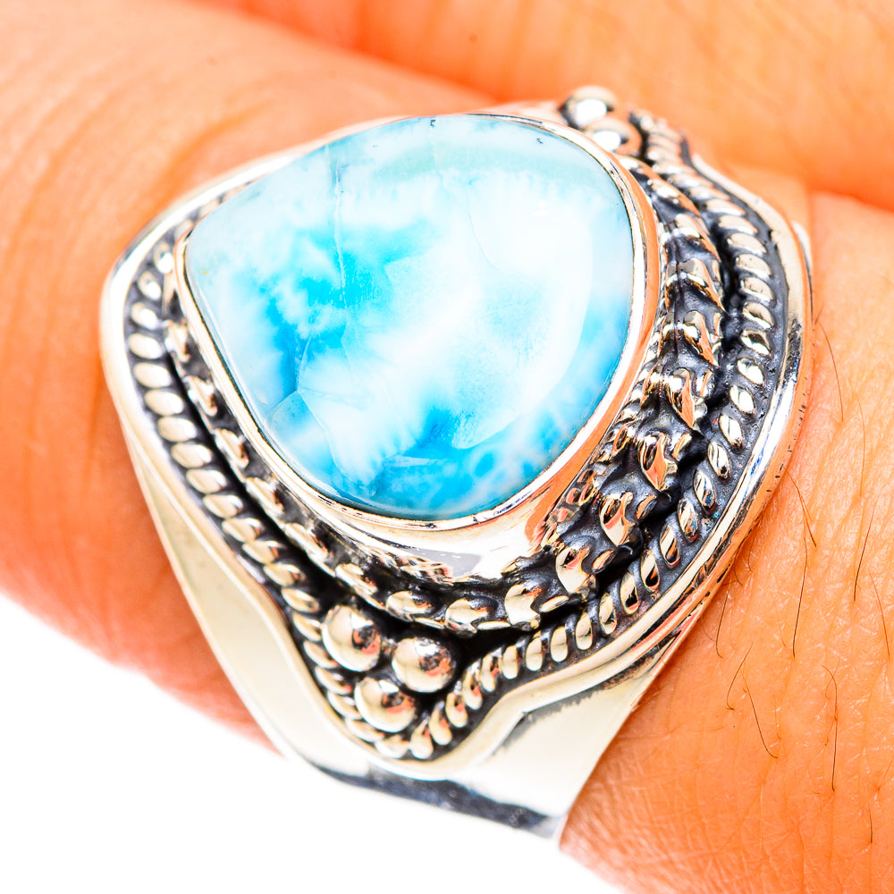 Larimar Rings handcrafted by Anasilvercos - RING119569