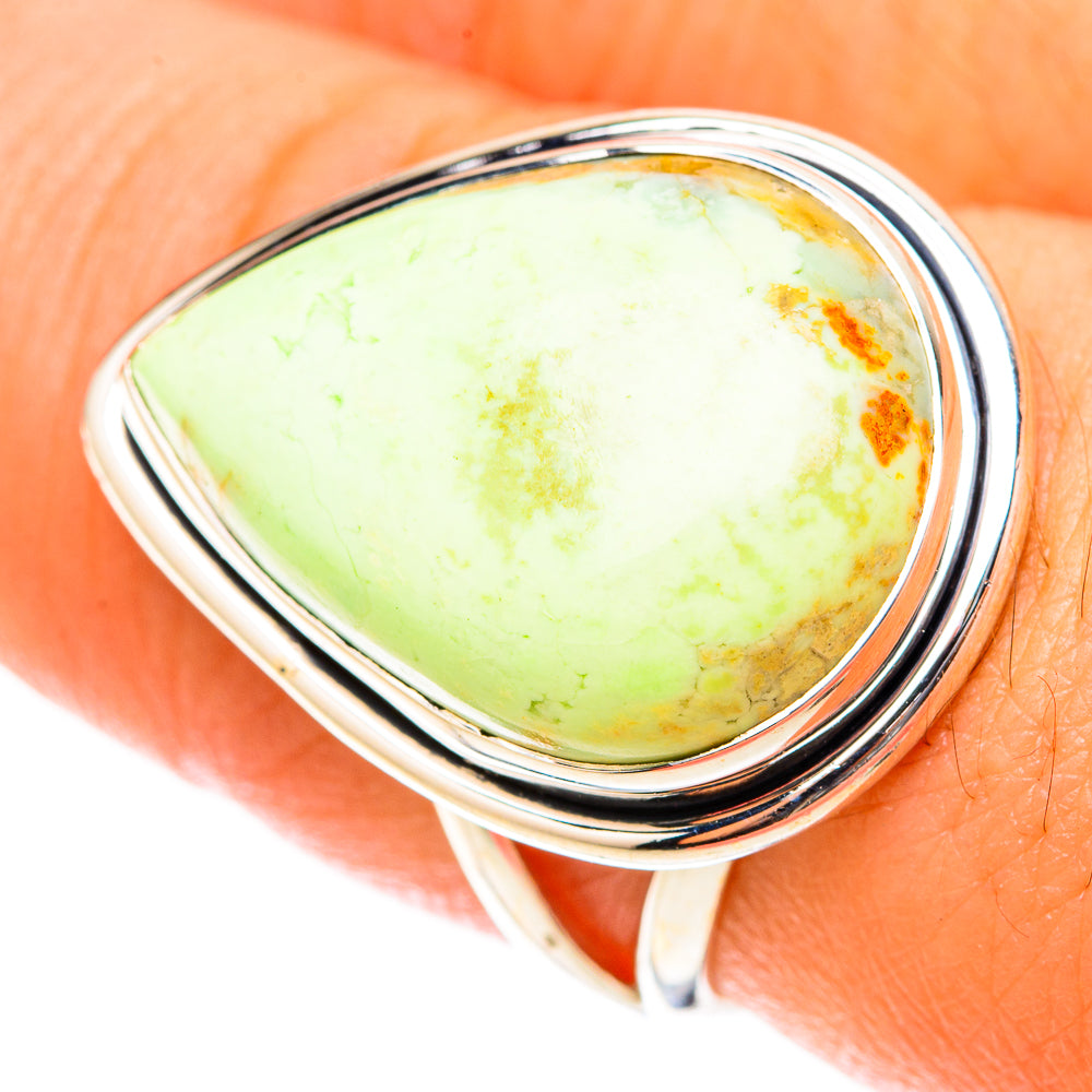 Lemon Chrysoprase Rings handcrafted by Anasilvercos - RING119574