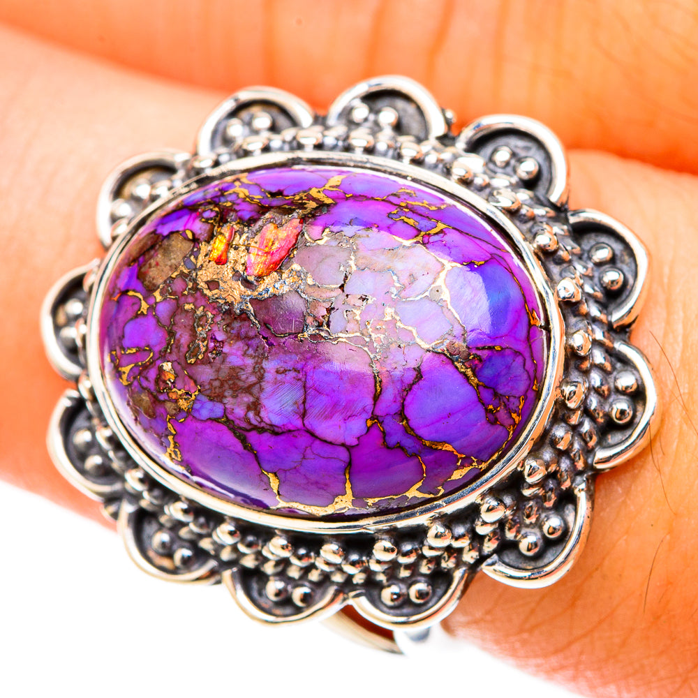 Purple Copper Composite Turquoise Rings handcrafted by Anasilvercos - RING119582