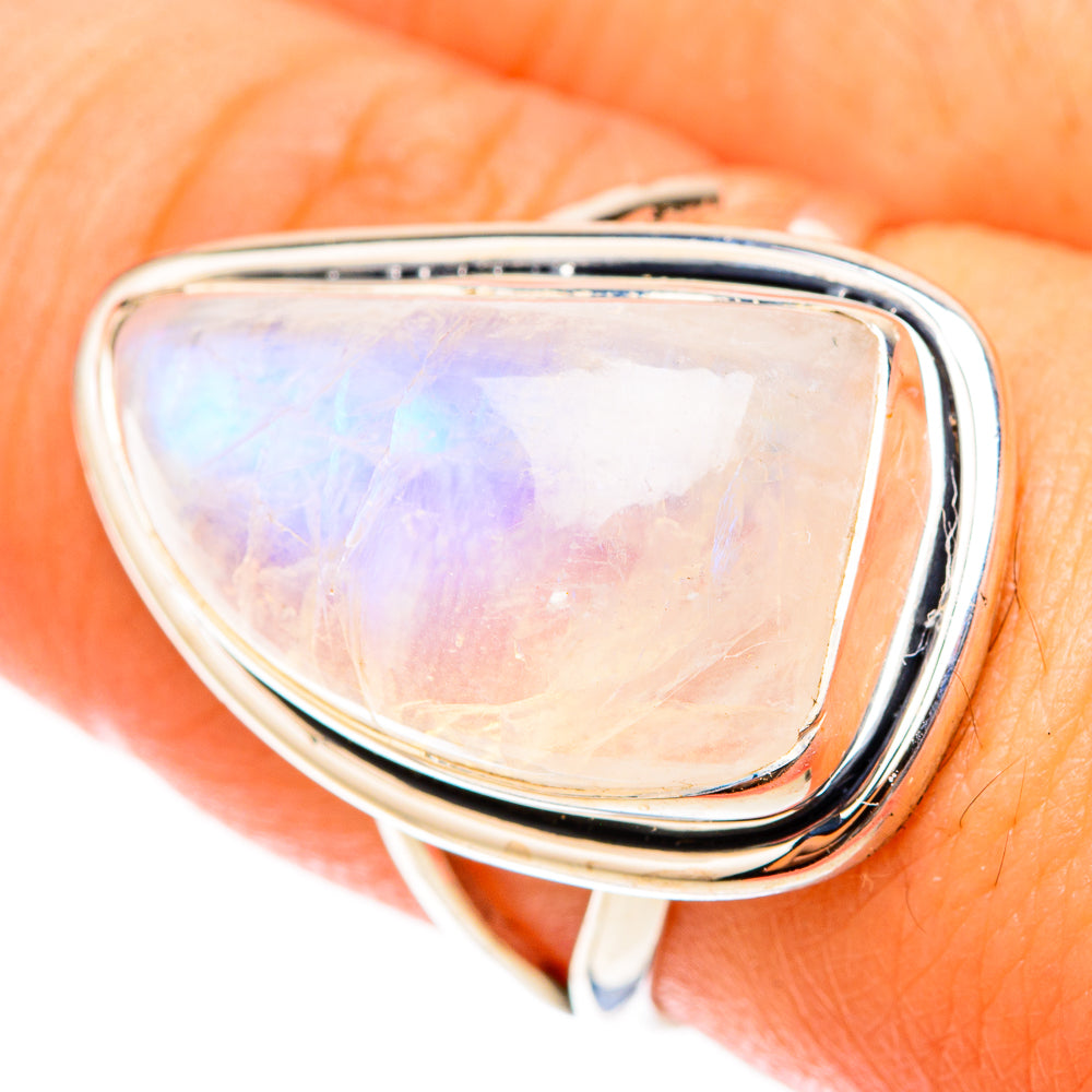 Rainbow Moonstone Rings handcrafted by Anasilvercos - RING119587