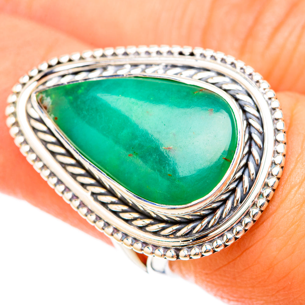 Chrysoprase Rings handcrafted by Anasilvercos - RING119596