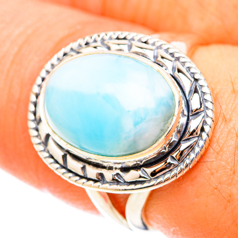 Larimar Rings handcrafted by Anasilvercos - RING119615
