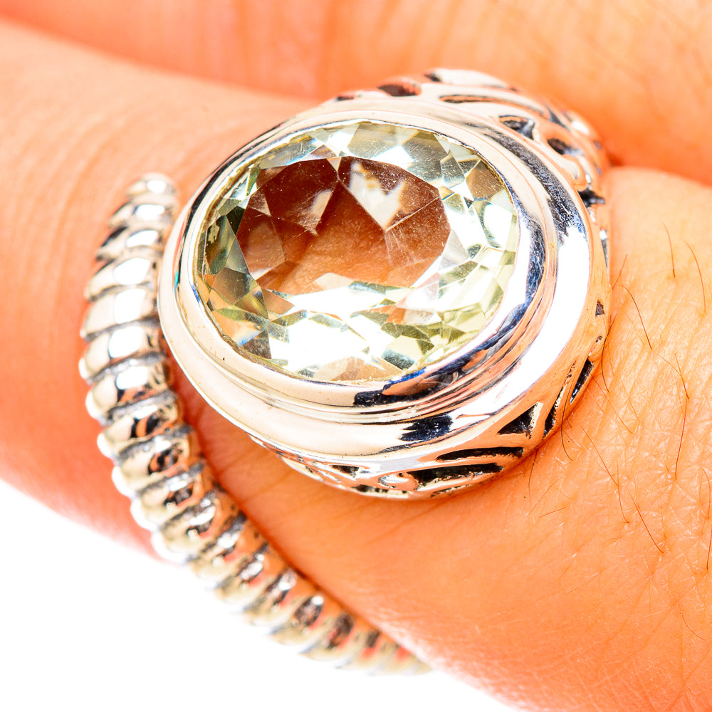 Green Amethyst Rings handcrafted by Anasilvercos - RING119646