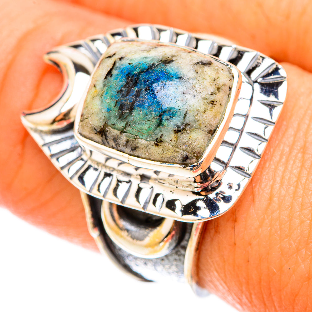 K2 Blue Azurite Rings handcrafted by Anasilvercos - RING119665