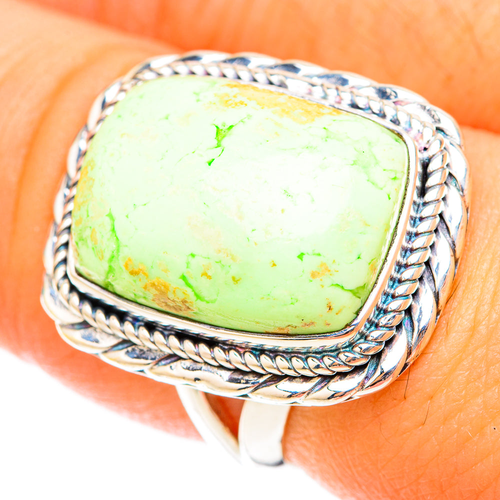 Lemon Chrysoprase Rings handcrafted by Anasilvercos - RING119669