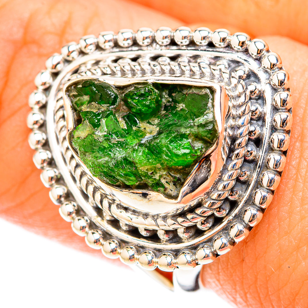 Chrome Diopside Rings handcrafted by Anasilvercos - RING119672