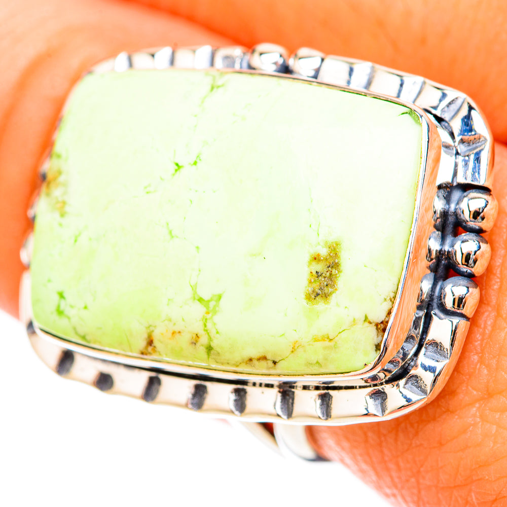 Lemon Chrysoprase Rings handcrafted by Anasilvercos - RING119697