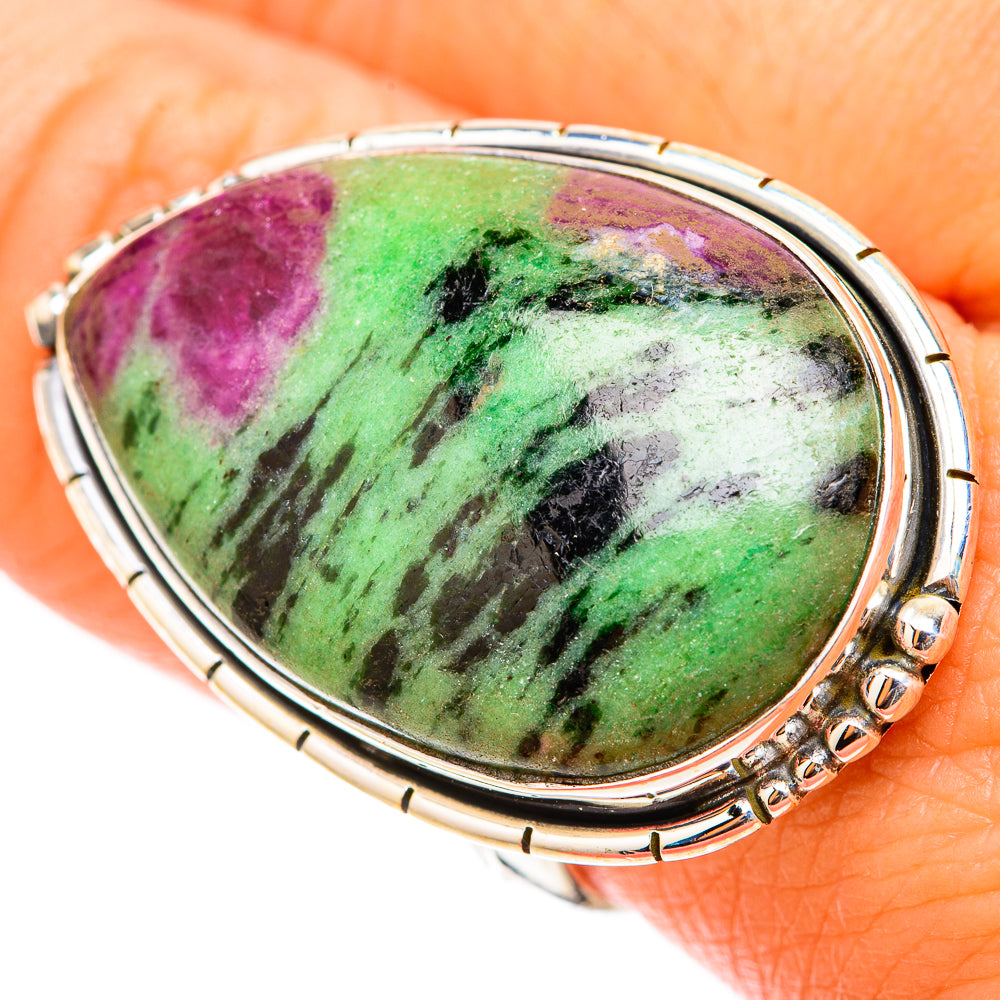 Ruby Zoisite Rings handcrafted by Anasilvercos - RING119698