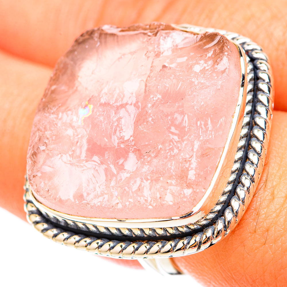 Rose Quartz Rings handcrafted by Anasilvercos - RING119711