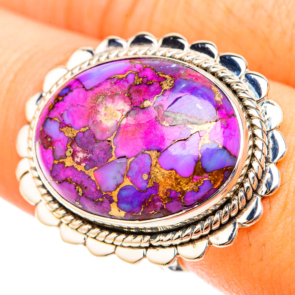 Purple Copper Composite Turquoise Rings handcrafted by Anasilvercos - RING119712
