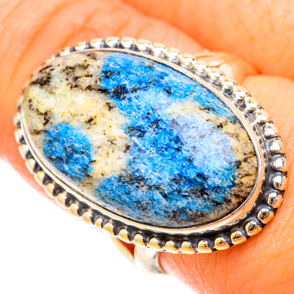 K2 Blue Azurite Rings handcrafted by Anasilvercos - RING119731