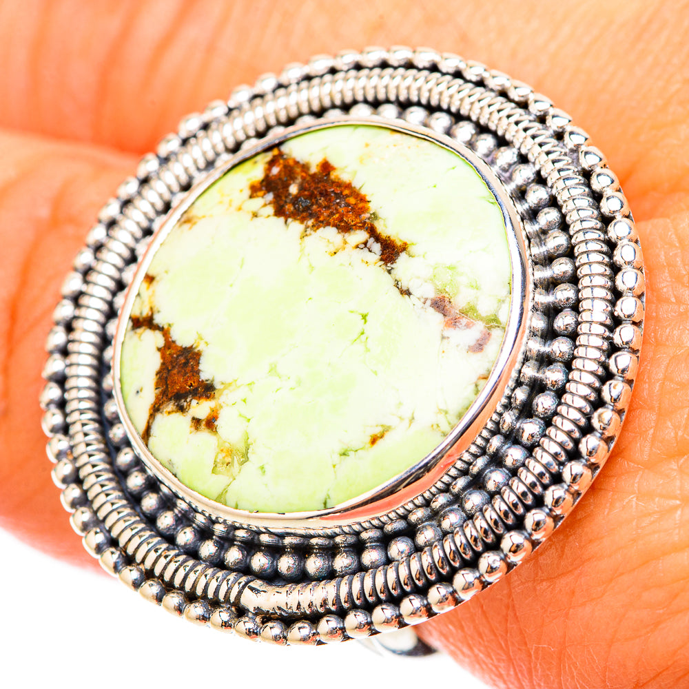 Lemon Chrysoprase Rings handcrafted by Anasilvercos - RING119744
