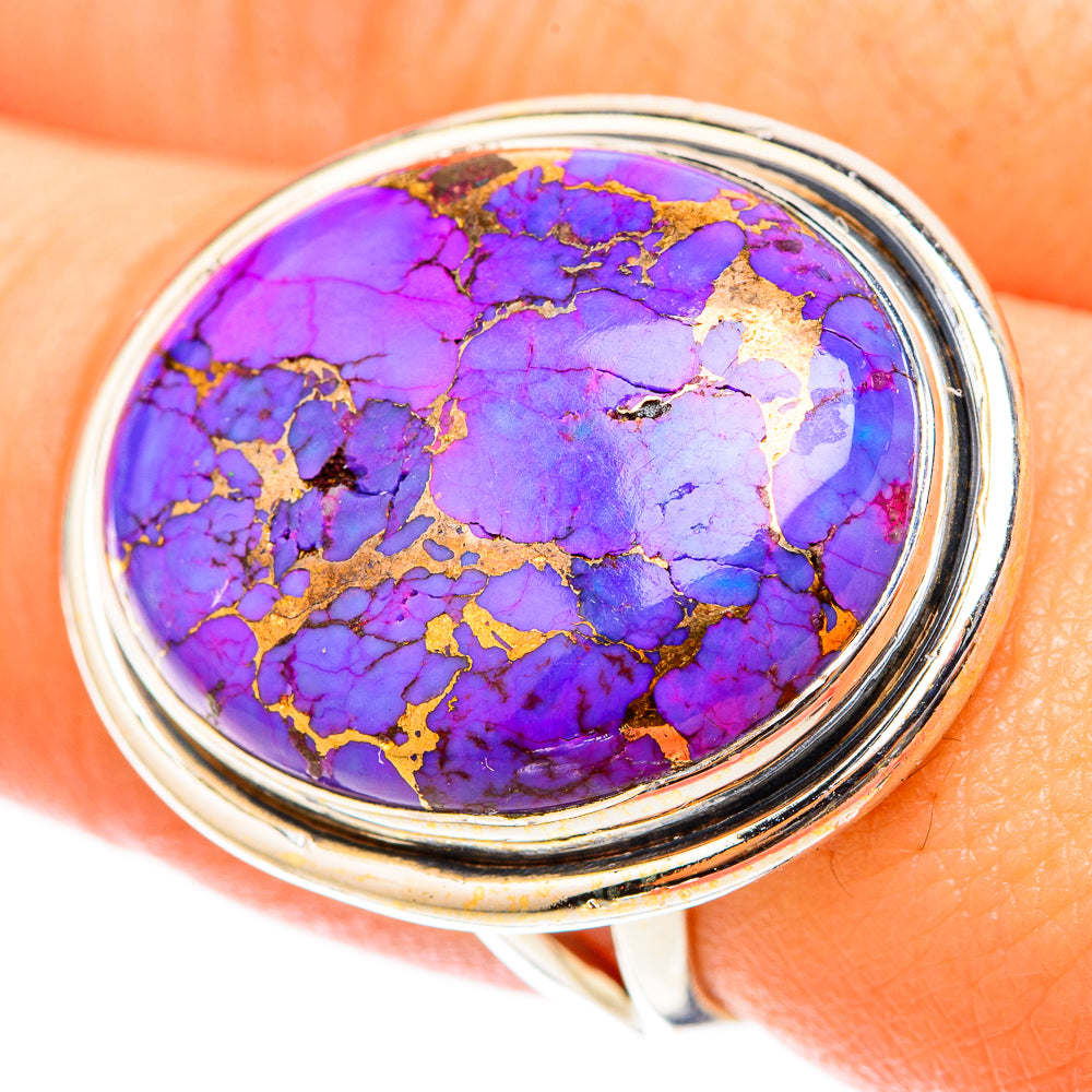 Purple Copper Composite Turquoise Rings handcrafted by Anasilvercos - RING119762