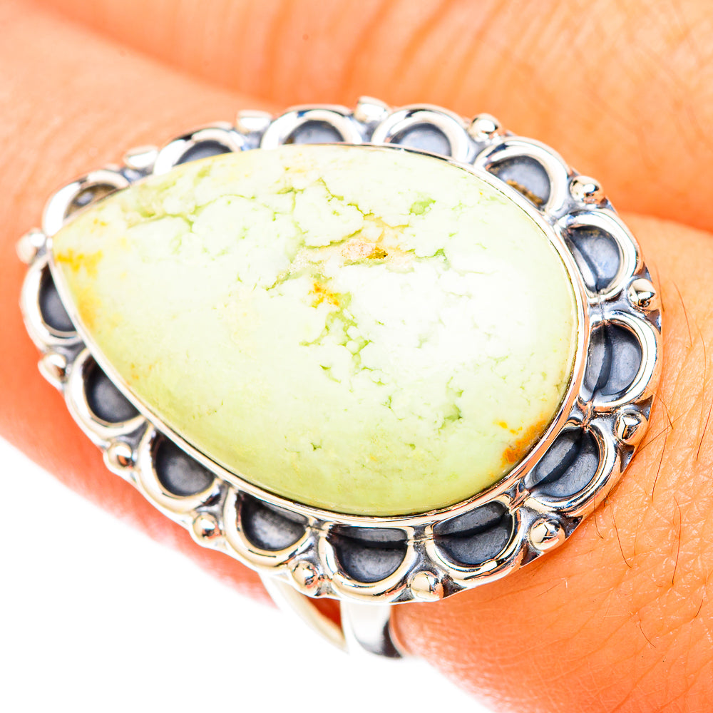 Lemon Chrysoprase Rings handcrafted by Anasilvercos - RING119780